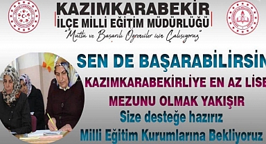 Kazımkarabekir’de Eğitim Hayatı Yarım Kalmış Veliler Lise Mezunu Yapılacak