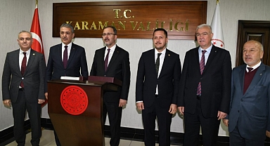 İmzalar atıldı. Karaman’a Yarı Olimpik Yüzme Havuzu ve 25 Yeni Halı Saha yapılacak