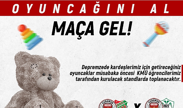 Karaman FK ve KMÜ’den Depremzede Çocuklar İçin Oyuncak Kampanyası