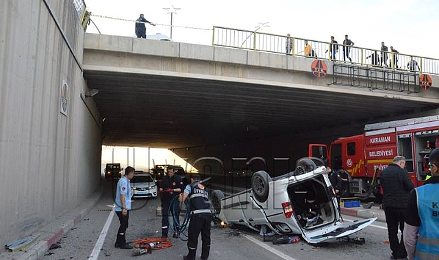 Karaman'da Hafif Ticari Araç Köprüden Uçtu: 1 Ölü 2 Yaralı