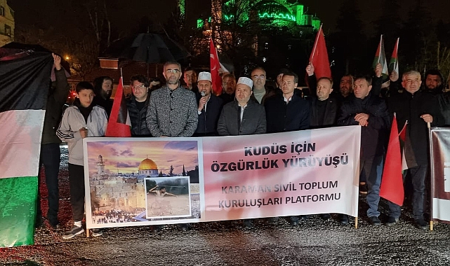 Karaman'da 'Kudüs'e Destek Konvoyu' düzenlendi