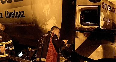 Oto gaz boşaltımı sırasında tankerde çıkan yangın söndürüldü