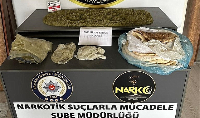 3 kilogram esrar ele geçirildi