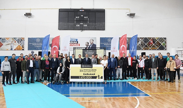 Karaman’da 55 Spor Kulübüne 1 milyon 470 bin TL’lik nakdi yardım yapıldı