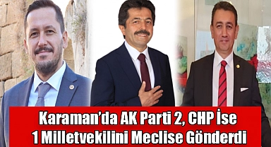 Karaman’da AK Parti 2, CHP İse 1 Milletvekilini Meclise Gönderdi