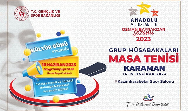 ANALİG masa tenisi grup müsabakaları Karaman’da yapılacak