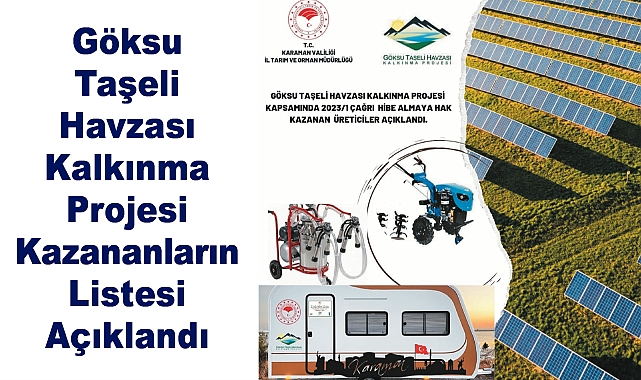 Göksu Taşeli Havzası Kalkınma Projesi Kazananların Listesi Açıklandı