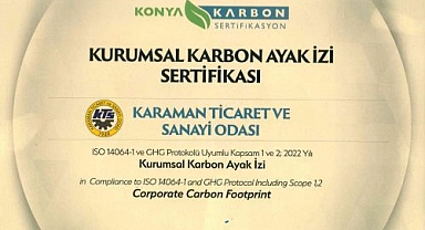 KTSO kurumsal karbon ayak izi sertifikası aldı