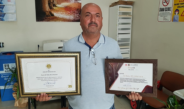İnfaz Koruma Memuru Bilgiseven'e Bakanlıktan Başarı Belgesi