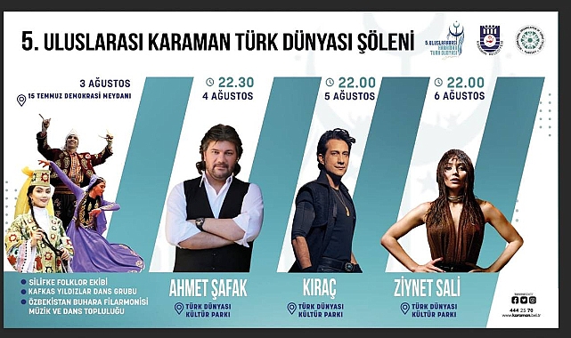 Karaman'da 5. Uluslararası Türk Dünyası Şöleni Düzenlenecek