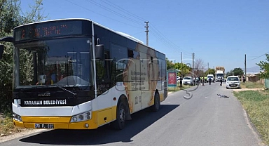 Karaman'da Belediye Otobüsü bisiklete çarptı: 1 ağır yaralı