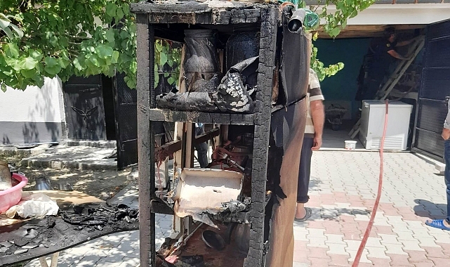 Müştemilatta çıkan yangını söndürüldü