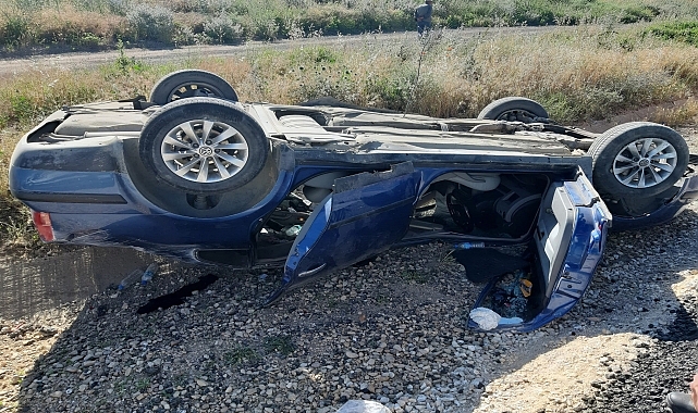 Şarampole devrilen otomobildeki 5 kişi yaralandı