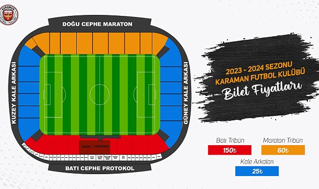 Karaman FK'nın 2023-2024 Sezonu Bilet Fiyatları belli oldu