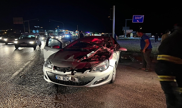 Tırla çarpışan otomobildeki 2 kişi yaralandı