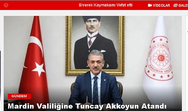 Vali Akkoyun'un Atanması Mardin Basında Geniş Yer Buldu 