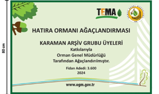 Arşiv Grubundan Karaman'a 3.600 ağaçlık orman