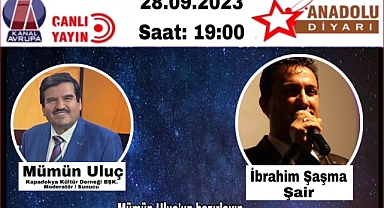 Şair Şaşma Anadolu Diyarı Programına katılacak