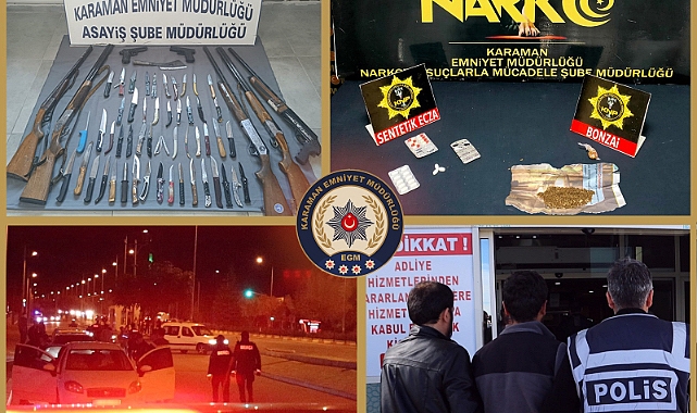 Karaman Polisi şehrin bir haftalık suç raporunu açıkladı