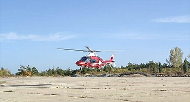 Hava ambulansı beyin kanaması geçiren hasta için havalandı