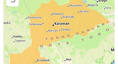 Meteoroloji’den Karaman’a Turuncu Uyarı