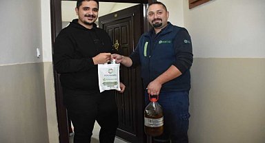 Atık yağ biriktirene temizlik seti hediye ediliyor