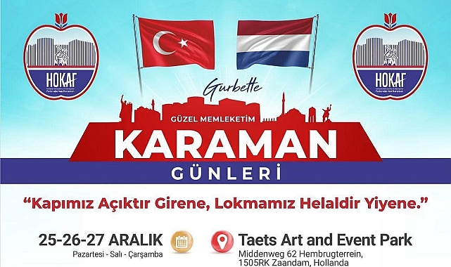 Hollanda'da Karaman Tanıtım Günleri 25-27 Aralık'ta