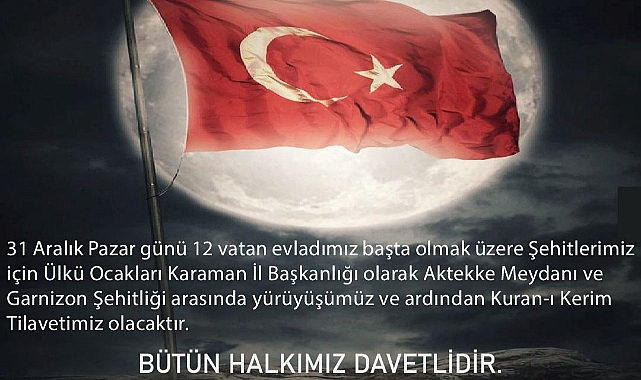 Karaman’da teröre lanet yürüyüşü düzenlenecek