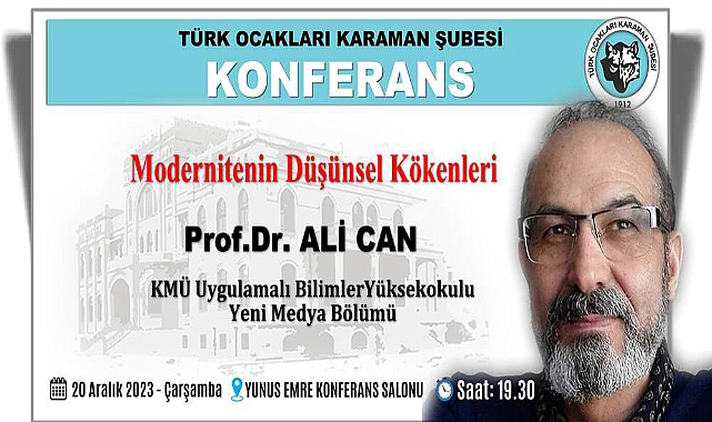 Türk Ocakları Karaman Şubesi'nden konferansa davet