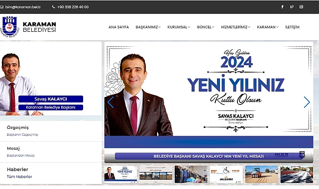 Karaman Belediyesi Web Sitesi Yenilendi
