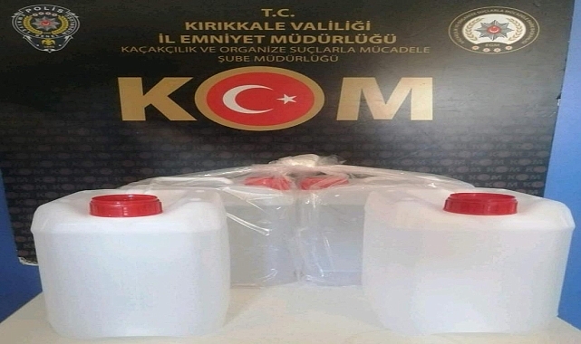 Kırıkkale'de kargo gönderisinde 20 litre kaçak etil alkol ele geçirildi