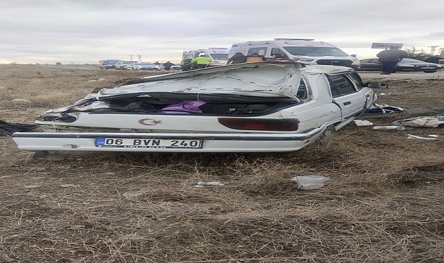 Otomobilin takla attığı kazada 5 kişi yaralandı