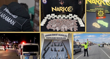 Karaman'da çeşitli suçlardan aranan 20 kişi yakalandı