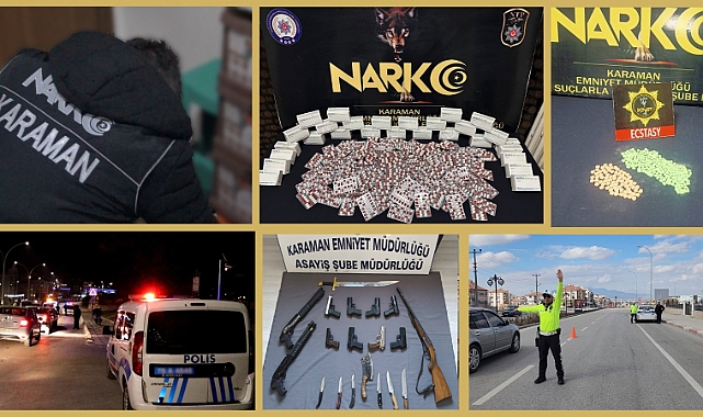 Karaman'da çeşitli suçlardan aranan 20 kişi yakalandı