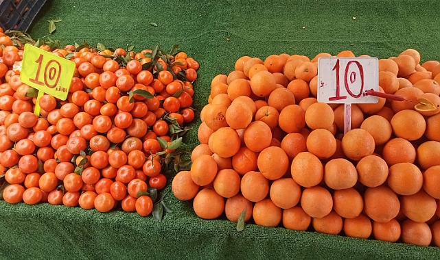 Karaman semt pazarında C vitamini mesaisi