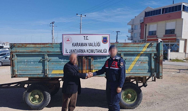 3 Ay Önce Çalınan Römork Jandarmanın Titiz Çalışmasıyla Bulundu