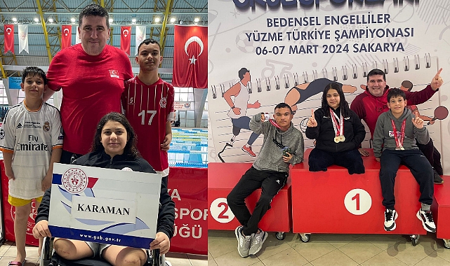 Karaman Bedensel Engelliler Yüzme Takımından Madalya Yağmuru