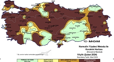 Karaman Kuraklık Alarmı Veriyor! İşte 2024 Şubat ayı kuraklık haritası