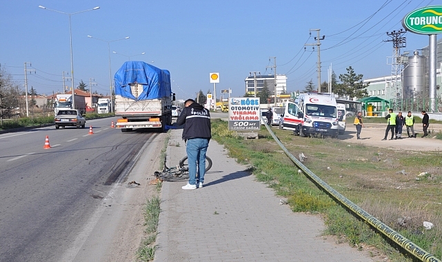 Tırın çarptığı bisikletin sürücüsü öldü