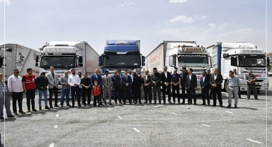 Karaman'dan Gazze'ye 5 yardım tırı gönderildi