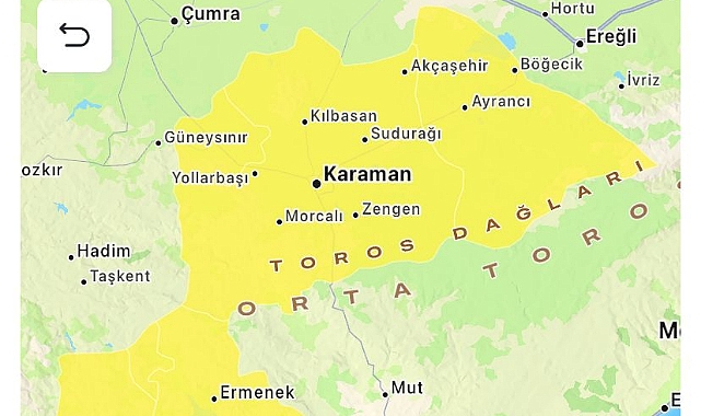 Meteoroloji’den Karaman’a kuvvetli rüzgar uyarısı