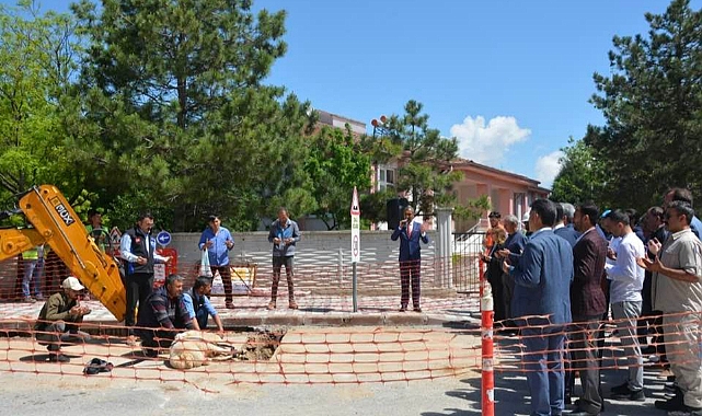 Ayrancı'da Doğalgaz çalışmaları için ilk kazma vuruldu