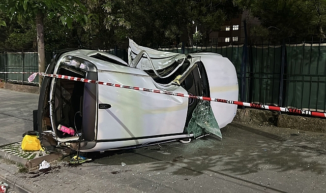 Devrilen otomobilin sürücüsü hayatını kaybetti
