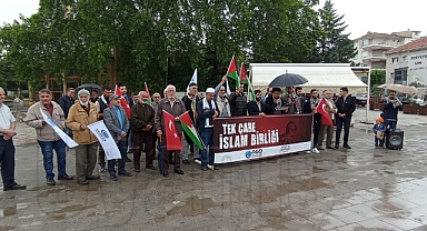 İsrail'in Gazze'ye yönelik saldırıları Karaman'da protesto edildi