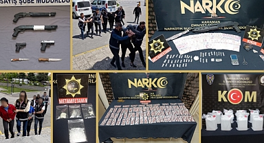 Karaman'da 14 kişi çeşitli suçlardan tutuklandı