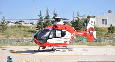 Karaman'da ambulans helikopter KOAH hastası için havalandı