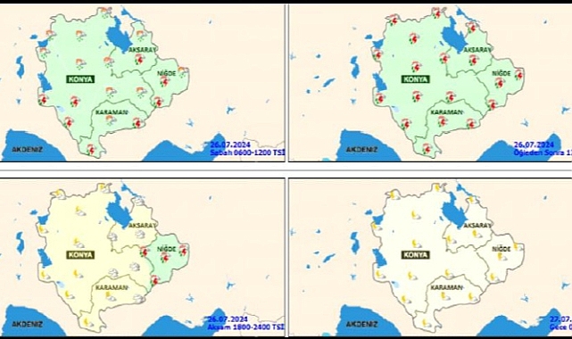 Karaman için gök gürültülü sağanak uyarısı yapıldı