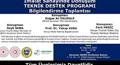 KTSO’dan ‘İmalat Sanayiinde Dönüşüm Teknik Destek Programı’ Bilgilendirme Toplantısı
