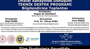 KTSO’dan ‘İmalat Sanayiinde Dönüşüm Teknik Destek Programı’ Bilgilendirme Toplantısı