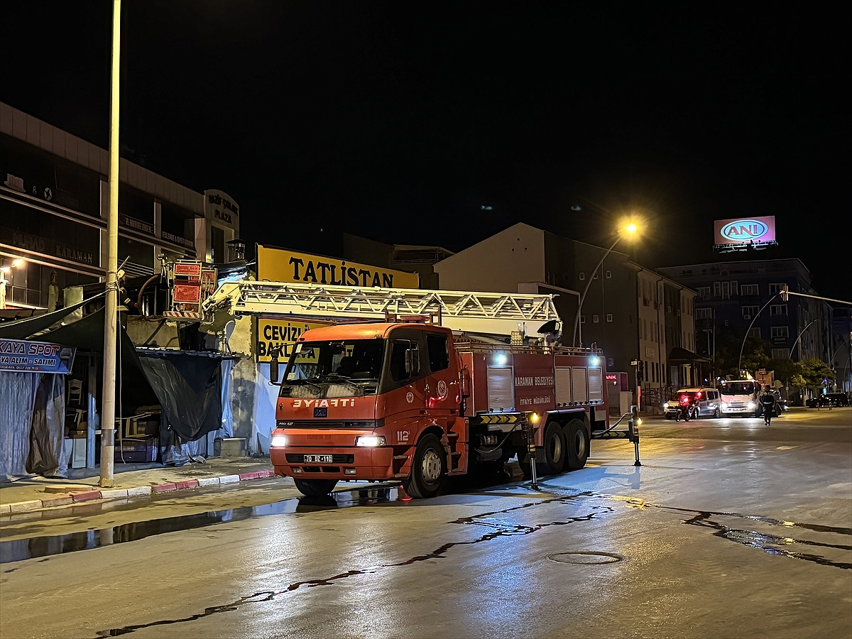 Karaman'da iş yerinde çıkan yangın söndürüldü